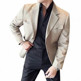 men Slim Fit Office Blazer Jacket Fi Solid Mens Work Suit Tuxedo Wedding Dr Coat Casual Busin Male Suit Coat 3XL 57hk#