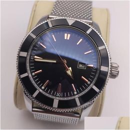 Wristwatches 46Mm Matic Men Watch 21 Jewels Miyota 8215 Sterile Dial Mesh Strap Bracelet Glass Date Luminous Index Drop Delivery Watch Dh3Gp