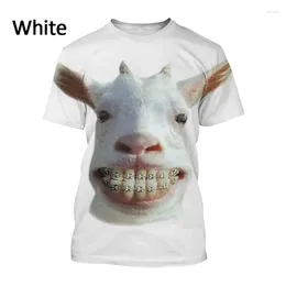 Men's T Shirts 3D Animal Goat Printed Shirt Sheep Graphic Short Sleeves Children Fashion Funny Tee Unisex Summer Clothing T-shirts Top