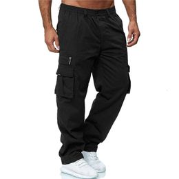 Picklion Mens MultiPocket Pants Outdoor Cargo Jogger Pant Work Hiking Tactical Loose Straight Trousers Sweatpants 240326