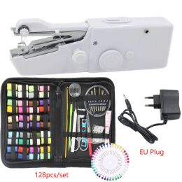 Machines Portable Mini Hand Sewing Machine Handy Stitch Sew Needlework Cordless Clothes Fabrics Electric Sewing Machine with Sewing Kits