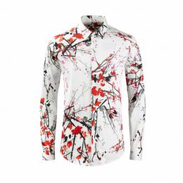 chinese Style Plum Shirt for Men High Quality Fi Lg Sleeve Slim Fit Casual Shirts Social Party Banquet Dr Shirts 2023 614a#