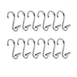 Shower Curtains SV-12Pcs T-Bar Metal Curtain Hooks Rust Resistant Rings For Kid's Bathroom Guest