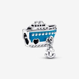 Blue Cruise Ship Charm Pandoras 925 Sterling Silver Luxury Charm Set Bracelet Making Beaded charms Designer Necklace Pendant Original Box TOP quality wholesale