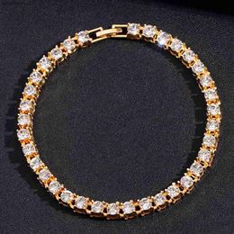 Anklets Hip Hop 5MM sparkling crystal tennis chain ankle suitable for women gold silver Colour edging Rhinestone chain ankle bracelet leg jewelryL2403