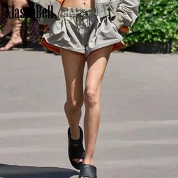 Women's Shorts 3.13 KlasonBell Runway Fashion Design Spliced Color Lining Women Drawstring Elastic Waist Loose Casual Skirt