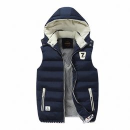 2023 Men's Winter Down Jacket Slim Fi Casual Vest Jogging Sport Sleevel Jacket Warm Comfortable Sl Zipper Cott Coat e1nE#