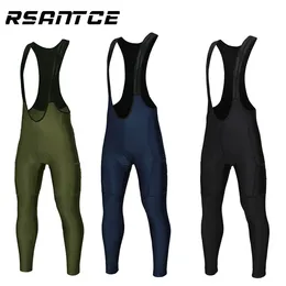 Racing Pants Rsantce Cycling Long Men Autumn Gel Pad Reflective Bike Bib Breathable Bicycle Trousers With Rear Pocket