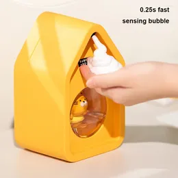 Liquid Soap Dispenser Cute Foam 6.8oz/200ml Rechargeable Auto Electric Wall Mount Pump For Kids Bathroom Kitchen