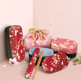 Dinnerware Double Japanese Lunch Bag Adult Chopsticks Box Microwave Oven Students Lovely Office Worker Bento Accessories