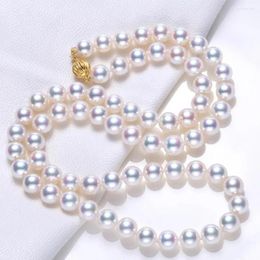 Pendants MADALENA SARARA Akoya Saltwater Natural White Pearl 8-8.5mm Necklace Strand Luxury Elegant Lady Jewelry