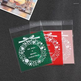 Gift Wrap Baked Christmas Food Packaging Bag Cookie Jewelry Handmade Soap Opp Self-adhesive Sealing