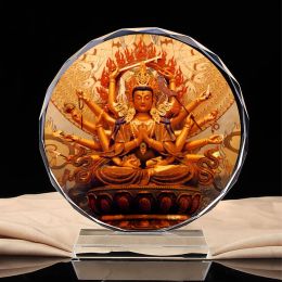 Sculptures Pure hand drawing, zhunti Buddha mother, Bodhisattva Buddha statue, offering, supplies, crystal decorations, craft products