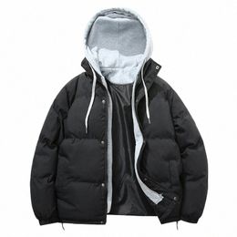winter Parkas For Men Hooded Wave Cut 2022 Clothing Patchwork Jacket Windbreaker Coat Solid 10ZT#