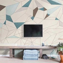 Wallpapers Milofi Hand-painted Nordic Modern Minimalist Abstract Geometric Background Wall Decoration Painting