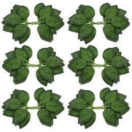 Decorative Flowers Fake Artificial Leaves For Roses Decorations - 36 Silk Green Leaf With Realistic Vines Flexible Stems