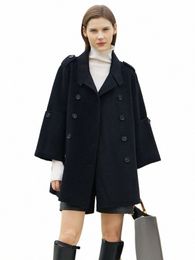amii Minimalist England Style Women Woolen Coat 2023 Winter New Loose Casual Double Breasted Office Lady Solid Blends 12344021 13gt#
