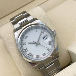 36 Stainless Steel White Numeral Dial Bracelet Watch 126200 Roman Index Automatic Men's Watch253A
