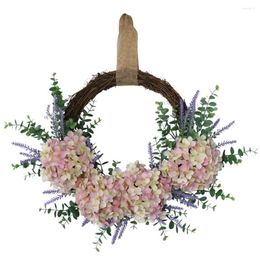 Decorative Flowers Fake Hydrangea Wreath Simulation Realistic Home Coffee House Garland