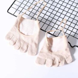 Women Socks Sling Elasticity Solid Colour Half Palm Foot Care Five Finger Insoles Toe Separator