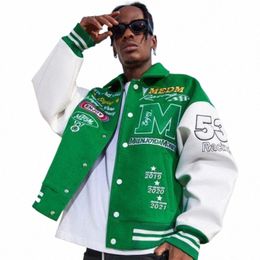 new Hip Hop Jackets Men Letter Embroidered Jackets Coat Men Y2K Street Hip Hop Trend Baseball Uniform Couple Casual Loose Jacket s3iC#