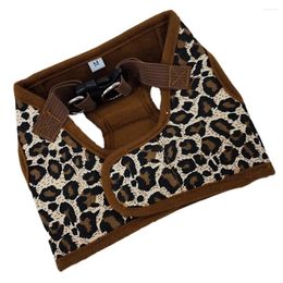 Dog Collars Easy To Wear Harness Canvas Chest Vest - Size M (Leopard Print)