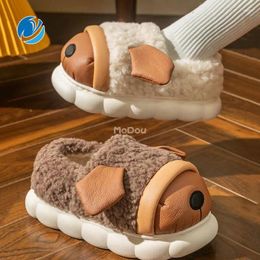 Slippers YUDX 2024 Wrapped Toe Cotton Winter Indoor Warm Plush Autumn Cute Shape Thick Sole Comfortable Shoe