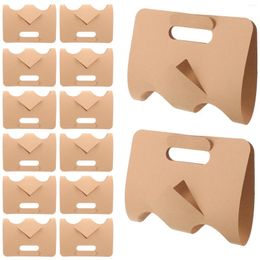 Cups Saucers 50 Pcs Disposable Paper Cup Holder Drinks Coffee Carrier Tray Bottle Universal Trays Takeout Holders Delivery