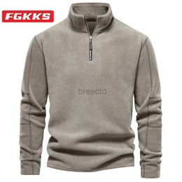 Men's Hoodies Sweatshirts FGKKS 2023 Outdoor Casual Hoodie Sweatshirt Mens Warm Zipper Collar Top High Quality Design Hot Hoodie Sweatshirt Men 24328