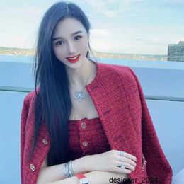 Designer Correct version~B autumn and winter Chinese red round neck wool long sleeved Woollen jacket 9765# OPJ7