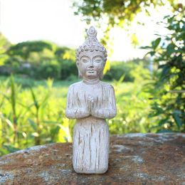 Sculptures Japan Mini Praying Buddha Statue Sculpture Resin Fengshui Monk Figurine for Garden Decor Home Decoration Accessories Modern