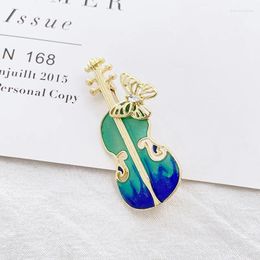 Brooches Fashion Elegant Zircon Butterfly Violin Metal Brooch For Women Scarf Decoration Girls Suit Dress Pin Clothing Accessories