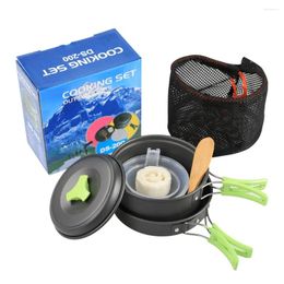 Cookware Sets Camping Cookingset Survival Equipment Aluminum Nonstick Outdoor Tableware Pot Pan Bowl Hiking Trip BBQ Picnic