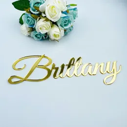 Party Supplies Personalised Name Sign Adhesive Nursery Wall Decoration Custom Mirror Wedding Birthday Baptism