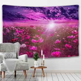 Tapestries Lavender Flower Tapestry Bohemian Decoration Pictures Room Wall Garden Mural