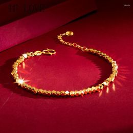 Charm Bracelets IF Love Classic Golden Geometric Beaded Fashion Korean Chic For Women Traf Lady Gift High Quality Jewellery Wholesal275v