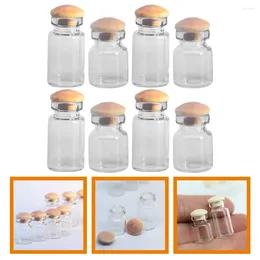 Vases 8 Pcs Decorations Miniature Food And Play Glass Jar Child Home Wood Stopper Jars Kids Toys