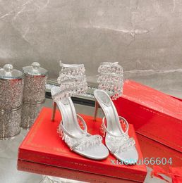 woman sandal designer shoes classic solid diamond Crystal high heel 9.5 cm