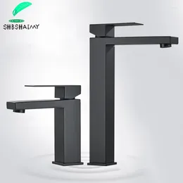 Bathroom Sink Faucets Modern Basin Faucet Black Silver Deck Mounted Nickel Tap Mixer Cold Water Brass Washbasin