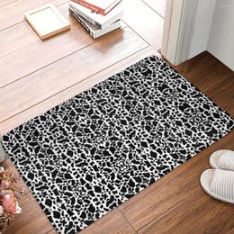 Bath Mats Abstract Cow Mat Non-slip Black Spots Print Toilet Quick-Drying For Shower Home Entrance Floor Soft Bathroom Carpet