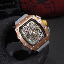 Wrist Richarsmill Watch Chronograph Mechanical Watches Rms11-03 Luxury Swiss Automatic Movement Sapphire Mirror Imported Rubber 7oub Designer High-quality