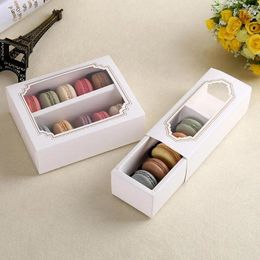 Gift Wrap 10Pcs Macaron Box Food Grade Paper Kids Favor Cake With Window Macaroon Packing Dessert Holder Party Supplies