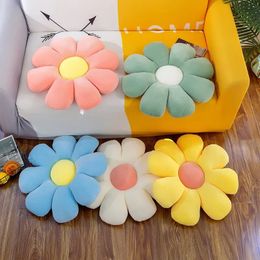 new 2024 Stuffed Six Petal Flower Cushion Girly Room Decor Sunflower Pillow Bay Window Pink Flower Setting for Kids Bedroom Seat Pillow - -