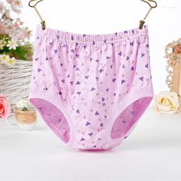 Women's Panties Middle-aged And Elderly Women Panty Underwear High-Waist Breathable Cotton Mother Grandmother Floral Brief Underpants