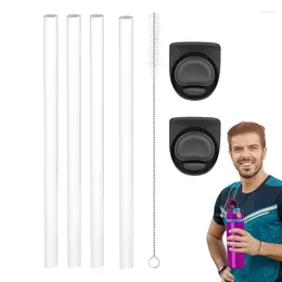 Disposable Cups Straws Drinking With Cleaning Brush Silicone Replacement Rubber Lid For Bottle Reusable Top Parts