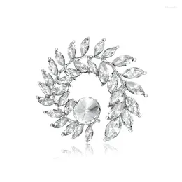 Dangle Earrings Shining Round Flower Brooches For Women Unisex Crystal Big Party Office Brooch Pin Gifts A