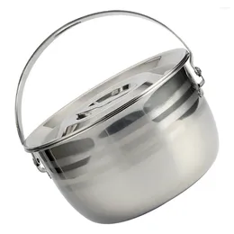 Double Boilers Camping Pot Non-stick Saucepan Multifunctional Soup Stainless Steel Cookware Hanging Outdoor Food