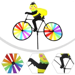 Garden Decorations Little Animal On Bike DIY Windmill 3D Bicycle Wind Spinner Lawn Decorative Gadgets Outdoor Decoration Kid