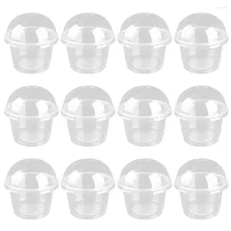 Disposable Cups Straws Cake Containers With Lids Dessert Cup Clear Plastic Jelly Mousse