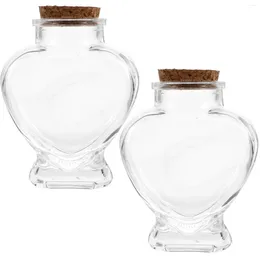 Storage Bottles 2 Pcs Wishing Bottle Transparent Drift Ornament Drifting Glass Jars Containers With Lids Origami Paper